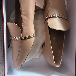 Salvatore Ferragamo Beige Leather Loafers